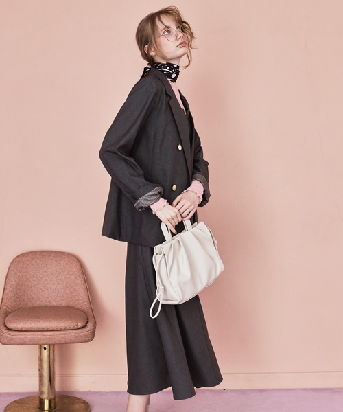 Cherir Mignon(シェリルミニョン)の「【Cherir Mignon】- Silhouette Couture - 2wayリボンキャミワンピース《セットアップ対応》(ワンピース・レディース・チャコールグレー/ブラック/ネイビー/ブラウン・S/M/L)」の15枚目の写真