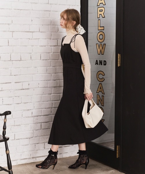 Cherir Mignon(シェリルミニョン)の「【Cherir Mignon】- Silhouette Couture - 2wayリボンキャミワンピース《セットアップ対応》(ワンピース・レディース・チャコールグレー/ブラック/ネイビー/ブラウン・S/M/L)」の19枚目の写真