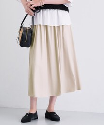レザー調ギャザースカート