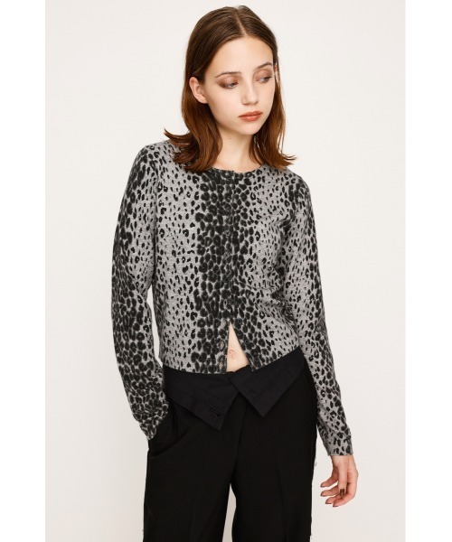 SLY（スライ）の「COMPACT LEOPARD C/D コンパクト レオパード カーディガン 秋服（カーディガン/ボレロ・レディース・ベージュ系その他/ブラック系その他2・FREE）」の9枚目の写真