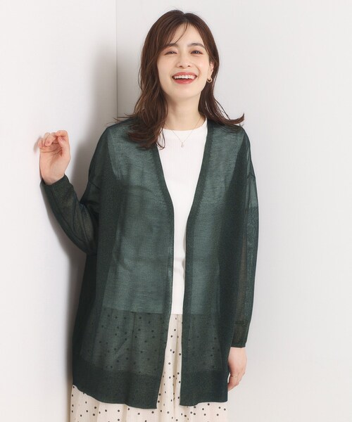 ITS'DEMO（イッツデモ）の「【手洗い可】ラメ着流しカーディガン（カーディガン/ボレロ・レディース・ボルドー/ネイビー/ブラウン系/グレー・00）」の3枚目の写真