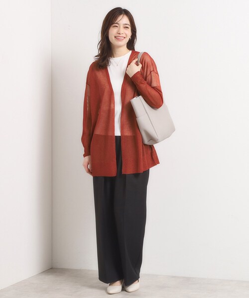 ITS'DEMO（イッツデモ）の「【手洗い可】ラメ着流しカーディガン（カーディガン/ボレロ・レディース・ボルドー/ネイビー/ブラウン系/グレー・00）」の17枚目の写真