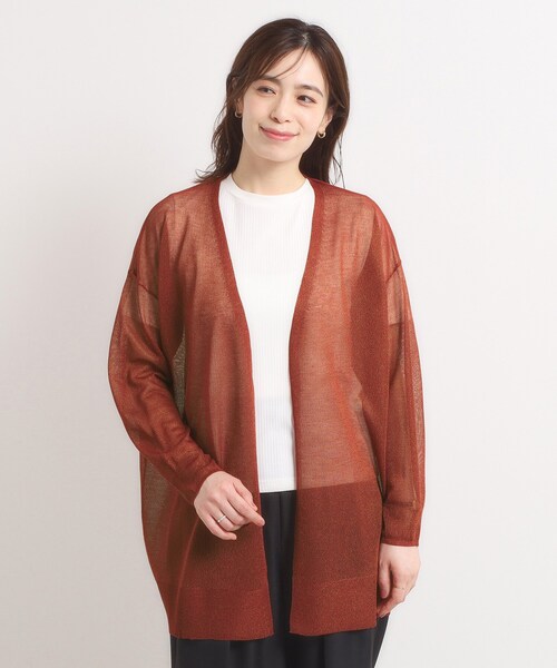 ITS'DEMO（イッツデモ）の「【手洗い可】ラメ着流しカーディガン（カーディガン/ボレロ・レディース・ボルドー/ネイビー/ブラウン系/グレー・00）」の15枚目の写真