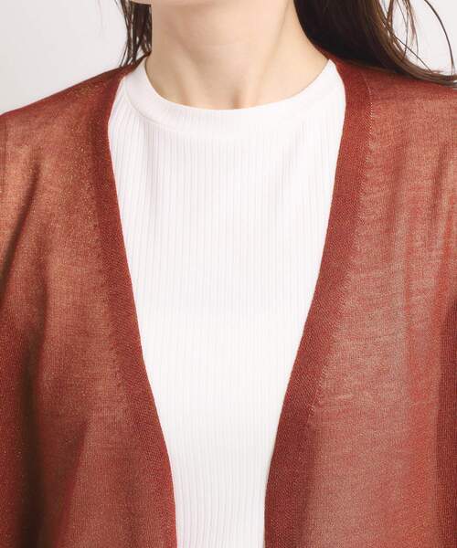 ITS'DEMO（イッツデモ）の「【手洗い可】ラメ着流しカーディガン（カーディガン/ボレロ・レディース・ボルドー/ネイビー/ブラウン系/グレー・00）」の12枚目の写真