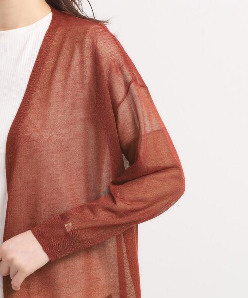 ITS'DEMO（イッツデモ）の「【手洗い可】ラメ着流しカーディガン（カーディガン/ボレロ・レディース・ボルドー/ネイビー/ブラウン系/グレー・00）」の11枚目の写真