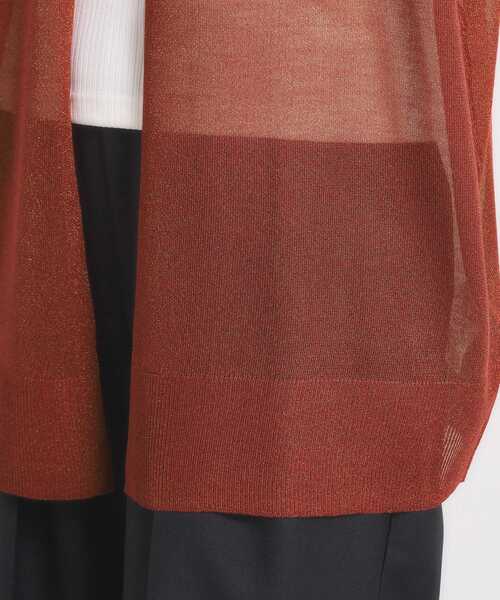 ITS'DEMO（イッツデモ）の「【手洗い可】ラメ着流しカーディガン（カーディガン/ボレロ・レディース・ボルドー/ネイビー/ブラウン系/グレー・00）」の10枚目の写真