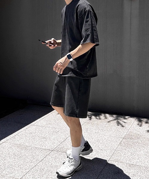 NOWLE（ノウル）の「【NOWLE】ウォッシュド Tシャツ＆ハーフパンツ セットアップ（セットアップ・メンズ・スミクロ・MEDIUM/LARGE/X-LARGE）」の10枚目の写真