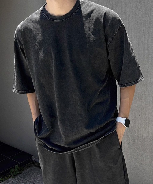 NOWLE（ノウル）の「【NOWLE】ウォッシュド Tシャツ＆ハーフパンツ セットアップ（セットアップ・メンズ・スミクロ・MEDIUM/LARGE/X-LARGE）」の15枚目の写真