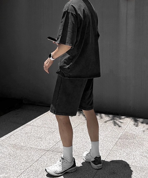 NOWLE（ノウル）の「【NOWLE】ウォッシュド Tシャツ＆ハーフパンツ セットアップ（セットアップ・メンズ・スミクロ・MEDIUM/LARGE/X-LARGE）」の16枚目の写真