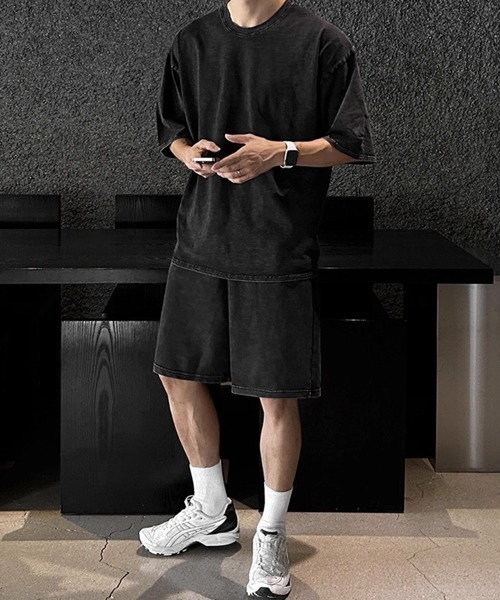 NOWLE（ノウル）の「【NOWLE】ウォッシュド Tシャツ＆ハーフパンツ セットアップ（セットアップ・メンズ・スミクロ・MEDIUM/LARGE/X-LARGE）」の17枚目の写真