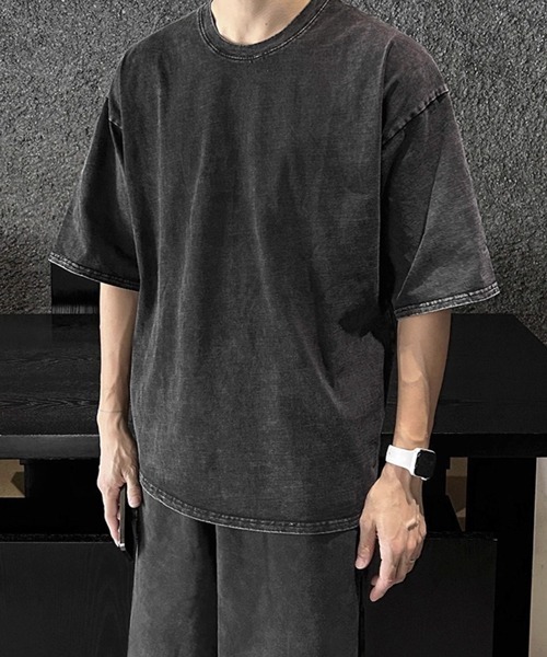 NOWLE（ノウル）の「【NOWLE】ウォッシュド Tシャツ＆ハーフパンツ セットアップ（セットアップ・メンズ・スミクロ・MEDIUM/LARGE/X-LARGE）」の18枚目の写真