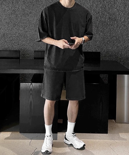 NOWLE（ノウル）の「【NOWLE】ウォッシュド Tシャツ＆ハーフパンツ セットアップ（セットアップ・メンズ・スミクロ・MEDIUM/LARGE/X-LARGE）」の22枚目の写真