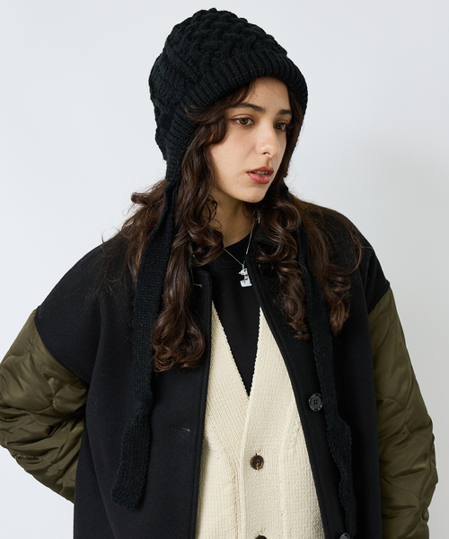 Ruben（ルーベン）の「【RUBEN/ルーベン】RUS-8356/ケーブルボンネット/CABLE BONNET/帽子/リボン【WEB限定】（キャップ・レディース・ブラック/アイボリー/グレー/ベージュ・フリー）」の5枚目の写真