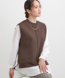 DRESKIP | 【2点セット/S-LL】着回し自在 ニットベスト＋フレアブラウス(ニット/セーター)