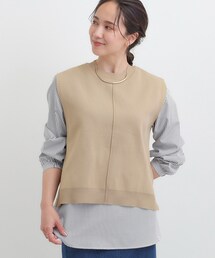 DRESKIP（ドレスキップ）の「【S-LL/2点セット】着回し自在 ニットベスト＋フレアブラウス（ニット/セーター）」