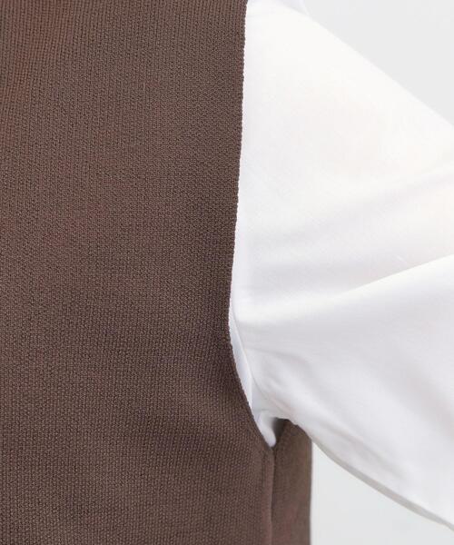 DRESKIP（ドレスキップ）の「【S-LL/2点セット】着回し自在 ニットベスト＋フレアブラウス（ニット/セーター・レディース・ダークブラウン/ベージュ/オレンジ/チャコールグレー/ブラック・01/02/03/04）」の13枚目の写真