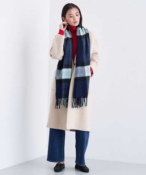 INDIVI(インディヴィ)の「ウォッシャブルウールストール(ストール/ショール・レディース・ネイビー系1/ライトグレー系1/ベージュ系1・00)」の7枚目の写真