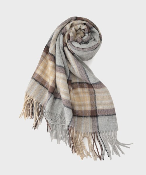 INDIVI(インディヴィ)の「ウォッシャブルウールストール(ストール/ショール・レディース・ネイビー系1/ライトグレー系1/ベージュ系1・00)」の10枚目の写真