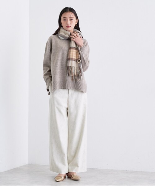 INDIVI(インディヴィ)の「ウォッシャブルウールストール(ストール/ショール・レディース・ネイビー系1/ライトグレー系1/ベージュ系1・00)」の11枚目の写真