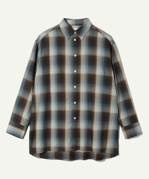 leinwande(ラインヴァンド)の「Relax Check Shirts(シャツ/ブラウス・レディース・ブルー/レッド・ONE SIZE)」の5枚目の写真