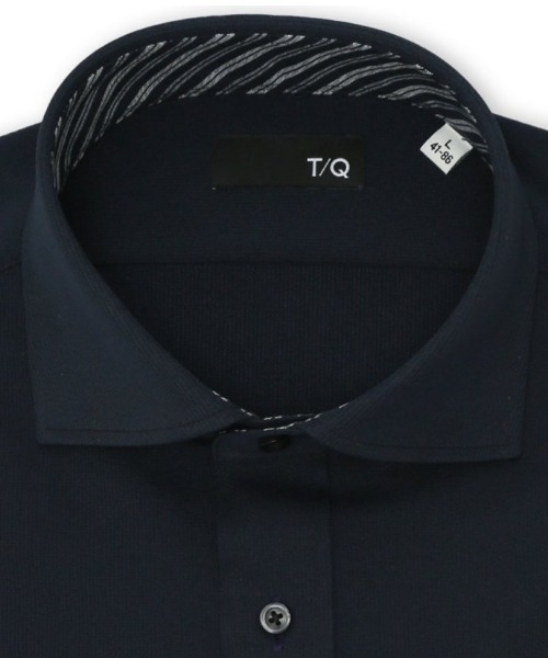 TAKA-Q(タカキュー)の「ワイシャツ メンズ ストレッチ 吸水速乾 ノンアイロン カッタウェイ 長袖 ビジネス ドレス NEWスタンダードフィット(ビジネスシャツ・メンズ・ネイビー・首回り37cm-裄丈80cm/首回り43cm-裄丈86cm/首回り43cm-裄丈82cm/首回り39cm-裄丈80cm/首回り41cm-裄丈86cm/首回り39cm-裄丈84cm/首回り41cm-裄丈82cm/首回り45cm-裄丈86cm)」の8枚目の写真