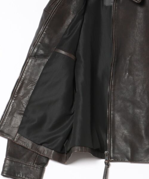 ALLSAINTS(オールセインツ)の「GARRISON LEATHER JACKET | GARRISON レザー ジャケット(その他アウター・メンズ・ブラウン系その他・XL/XS/L/M/S)」の3枚目の写真
