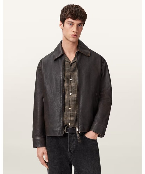ALLSAINTS(オールセインツ)の「GARRISON LEATHER JACKET | GARRISON レザー ジャケット(その他アウター・メンズ・ブラウン系その他・XL/XS/L/M/S)」の1枚目の写真