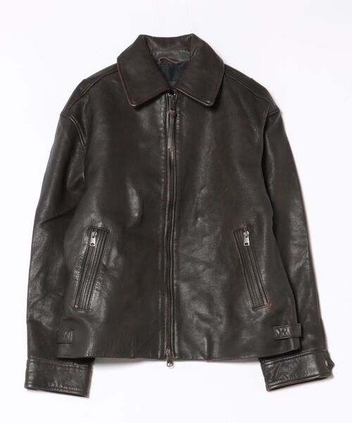 ALLSAINTS(オールセインツ)の「GARRISON LEATHER JACKET | GARRISON レザー ジャケット(その他アウター・メンズ・ブラウン系その他・XL/XS/L/M/S)」の10枚目の写真