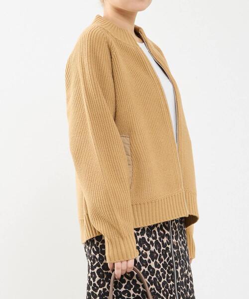 SOFFITTO(ソフィット)の「バルキージップ付ニット(カーディガン/ボレロ・レディース・ブラック/ベージュ・FREE)」の3枚目の写真