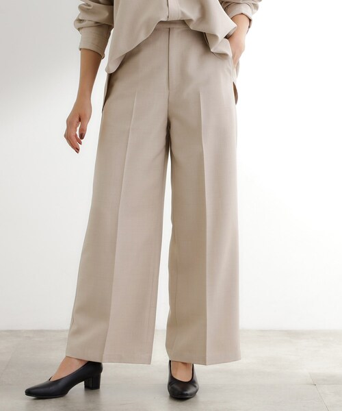 grove(グローブ)の「【カセット服】洗えるストレートワイドパンツ(その他パンツ・レディース・ブラウン系その他/ライトベージュ/ネイビー系5・02/03/04/01/05)」の1枚目の写真