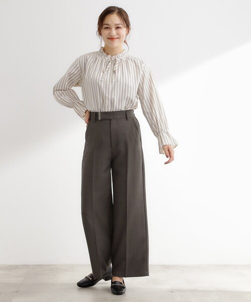 grove(グローブ)の「【カセット服】洗えるストレートワイドパンツ(その他パンツ・レディース・ブラウン系その他/ライトベージュ/ネイビー系5・02/03/04/01/05)」の8枚目の写真