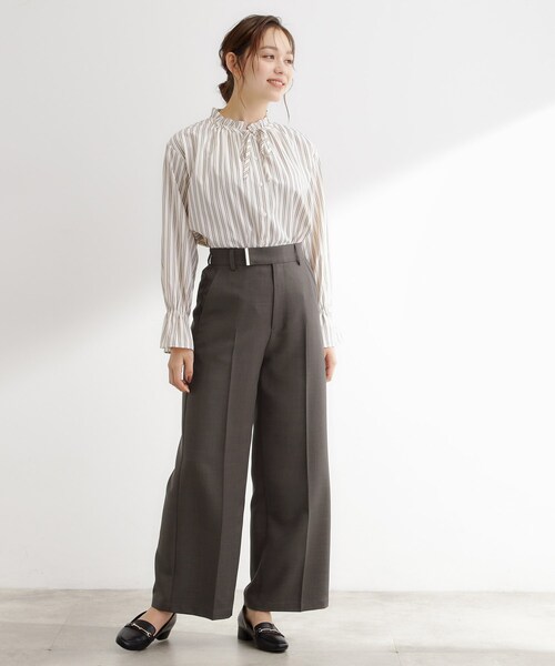 grove(グローブ)の「【カセット服】洗えるストレートワイドパンツ(その他パンツ・レディース・ブラウン系その他/ライトベージュ/ネイビー系5・02/03/04/01/05)」の9枚目の写真