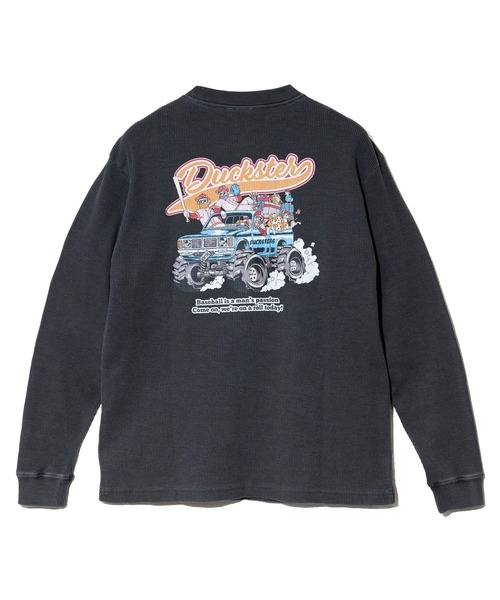 go slow caravan(ゴースローキャラバン)の「Duckster/ダックスター ヴィンテージ調 ワッフル L/S TEE(TEAMDUCKSTER)(Tシャツ/カットソー・メンズ・ブラック/ホワイト/ブルー系その他・MEDIUM/LARGE/X-LARGE)」の7枚目の写真