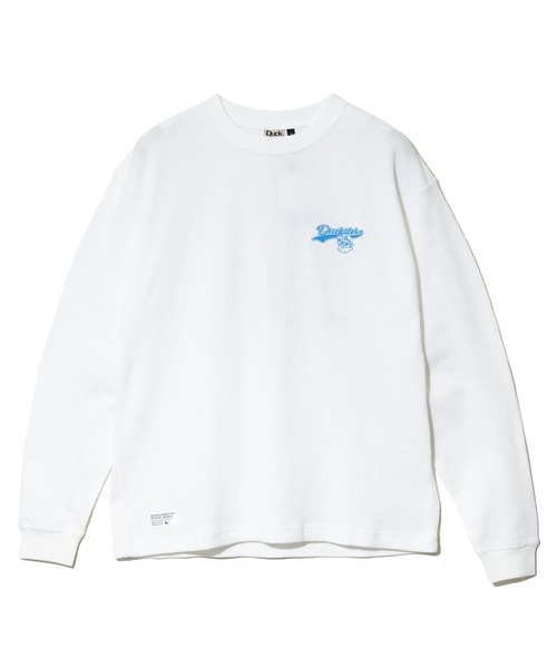 go slow caravan(ゴースローキャラバン)の「Duckster/ダックスター ヴィンテージ調 ワッフル L/S TEE(TEAMDUCKSTER)(Tシャツ/カットソー・メンズ・ブラック/ホワイト/ブルー系その他・MEDIUM/LARGE/X-LARGE)」の8枚目の写真