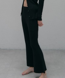 line crochet knit flare pants