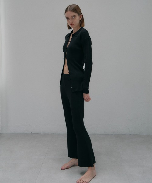 MAISON ELLIE(メゾンエリー)の「line crochet knit flare pants(その他パンツ・レディース・ミント/ブラック/アイボリー・FREE)」の19枚目の写真