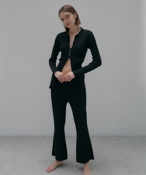 MAISON ELLIE(メゾンエリー)の「line crochet knit flare pants(その他パンツ・レディース・ミント/ブラック/アイボリー・FREE)」の20枚目の写真