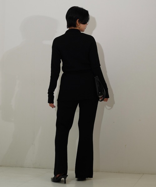 MAISON ELLIE(メゾンエリー)の「line crochet knit flare pants(その他パンツ・レディース・ミント/ブラック/アイボリー・FREE)」の5枚目の写真