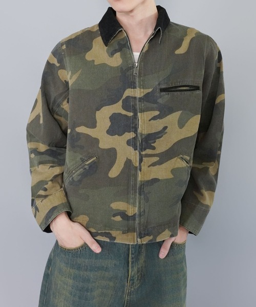 超激レアHiddenリアルツリーカモダックジャケット90s短丈メンズ鬼フェード 90s アクティブジャケットREALTREE リアルツリー短丈ブルゾン