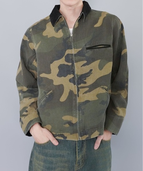 短丈デトロイトダックジャケット/カモフラージュ/リアルツリー
