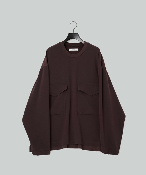 UJOH(ウジョー)の「【UJOH HOMME/ウジョー】Pocket Long Sleeve Pullover/ポケット長袖プルオーバー/アセテートバックサテンジョーゼット(Tシャツ/カットソー・メンズ・ブラック/ブラウン・4/5)」の3枚目の写真