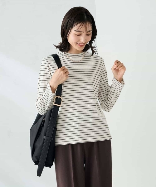 a.v.v（アーヴェヴェ）の「プチハイネックテレコカットソー（Tシャツ/カットソー・レディース・マスタード/アイボリー/ホワイト/ブラック・42/40/36/38）」の11枚目の写真
