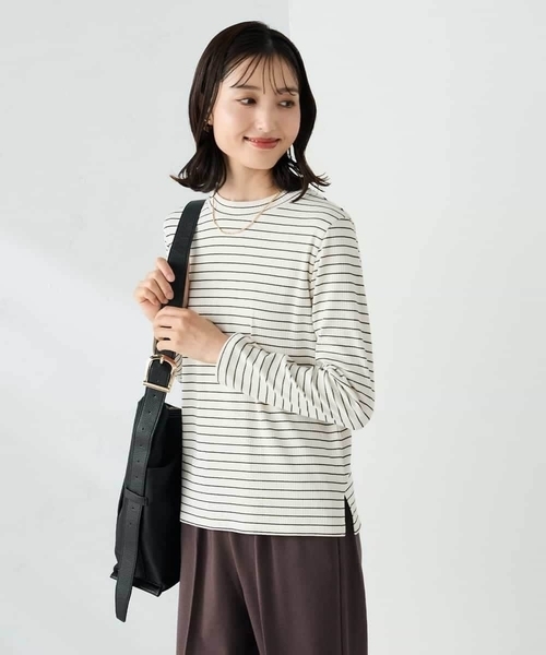 a.v.v（アーヴェヴェ）の「プチハイネックテレコカットソー（Tシャツ/カットソー・レディース・マスタード/アイボリー/ホワイト/ブラック・42/40/36/38）」の12枚目の写真