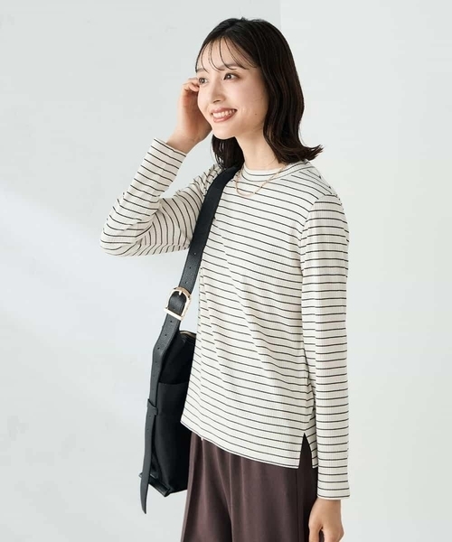 a.v.v（アーヴェヴェ）の「プチハイネックテレコカットソー（Tシャツ/カットソー・レディース・マスタード/アイボリー/ホワイト/ブラック・42/40/36/38）」の13枚目の写真