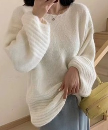 H.TOKYO（エイチトウキョウ）の「ボーダー編み ボリュームスリーブニット（ニット/セーター）」