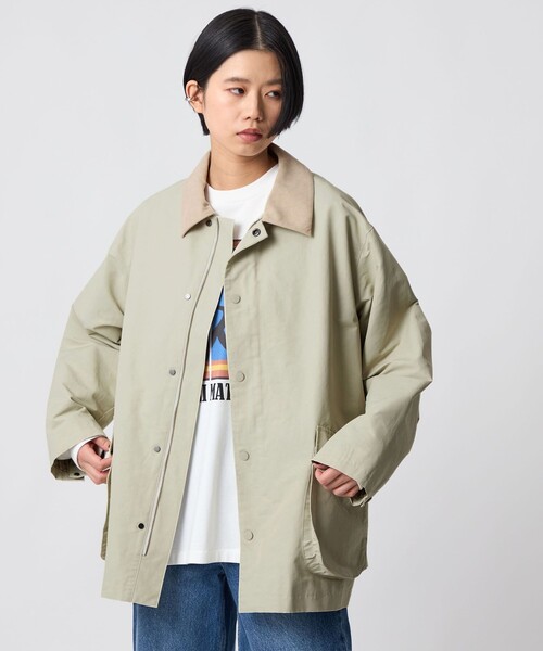 CITEN（シテン）の「<CITEN>ワークデザインジャケット（カバーオール・レディース・モカ/ライム・S/M）」の6枚目の写真