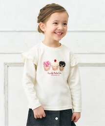 apres les cours | 【WEB限定/ジュニア対応】GIRLSモチーフスウェットライク長袖Tシャツ(Tシャツ/カットソー)