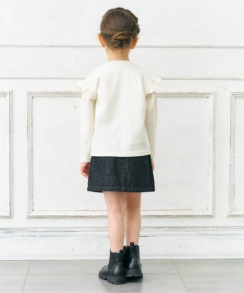 apres les cours（アプレレクール）の「【WEB限定/ジュニア対応】GIRLSモチーフスウェットライク長袖Tシャツ（Tシャツ/カットソー・キッズ・サックスブルー/アイボリー/ピンク・120/110/100/90/80/140/130）」の6枚目の写真