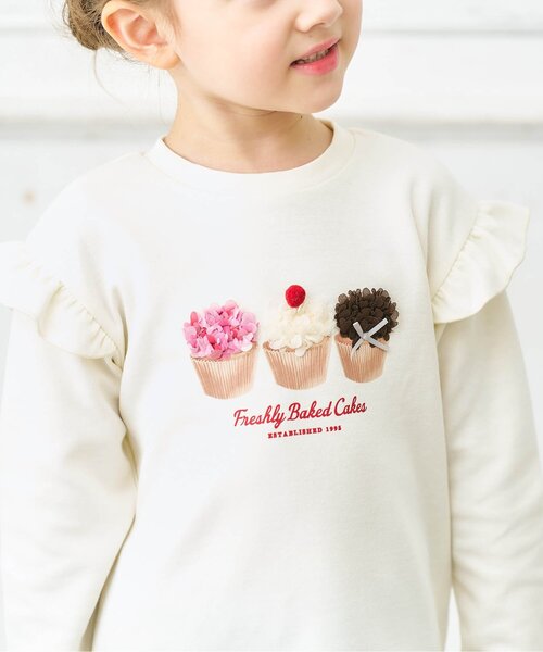 apres les cours（アプレレクール）の「【WEB限定/ジュニア対応】GIRLSモチーフスウェットライク長袖Tシャツ（Tシャツ/カットソー・キッズ・サックスブルー/アイボリー/ピンク・120/110/100/90/80/140/130）」の7枚目の写真