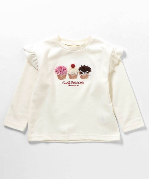 apres les cours（アプレレクール）の「【WEB限定/ジュニア対応】GIRLSモチーフスウェットライク長袖Tシャツ（Tシャツ/カットソー・キッズ・サックスブルー/アイボリー/ピンク・120/110/100/90/80/140/130）」の4枚目の写真